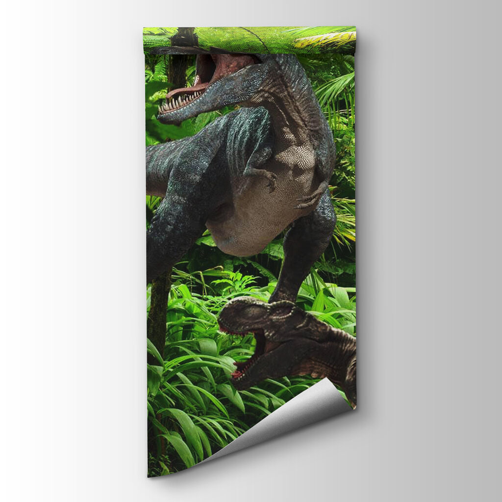 Group of dinosaurs in a forest