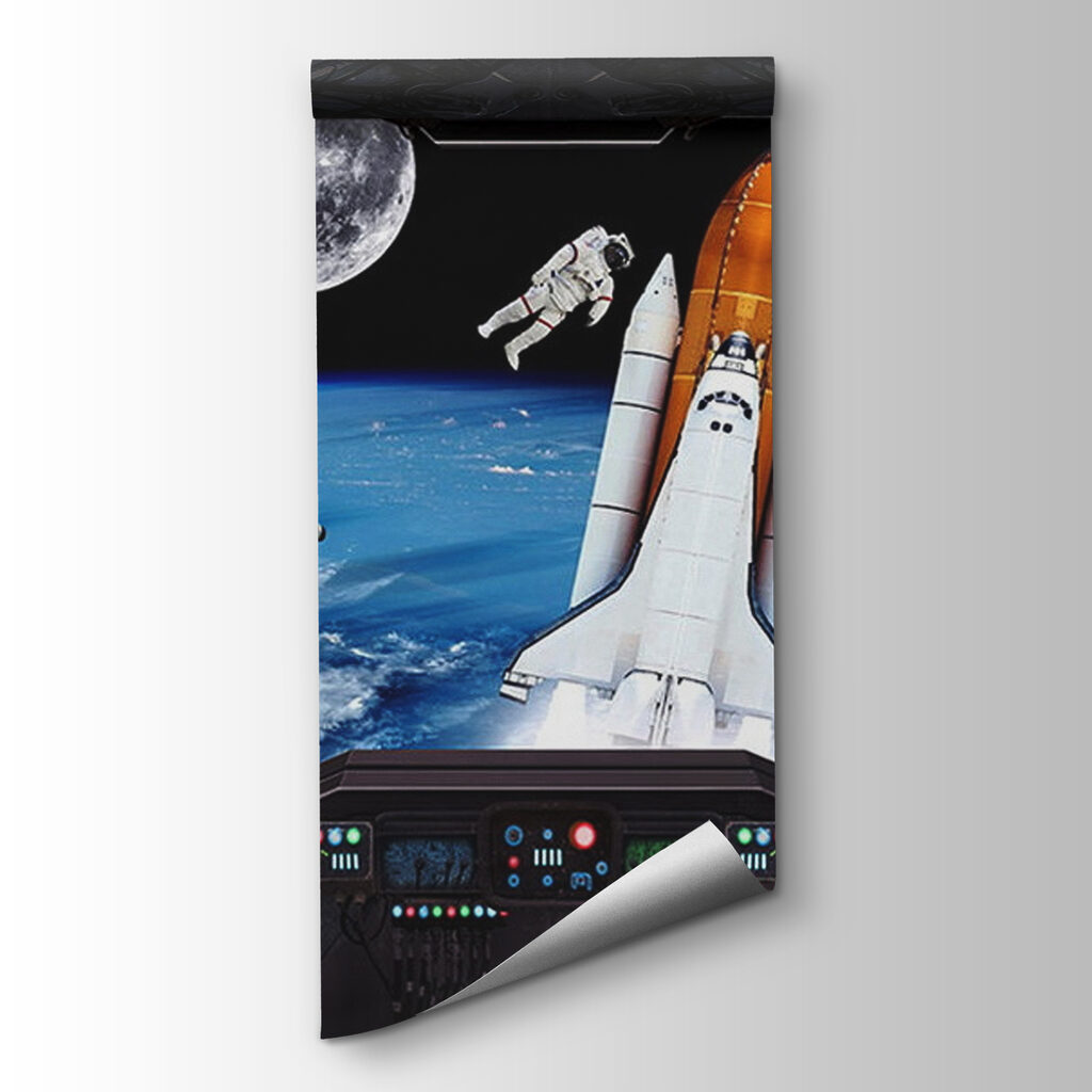 Space shuttle and astronauts in outer space Space shuttle and astronauts in outer space