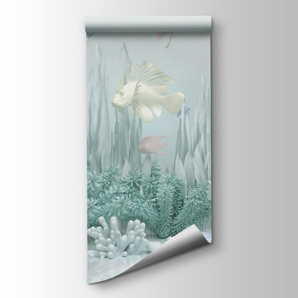 Sea life with fish and plants