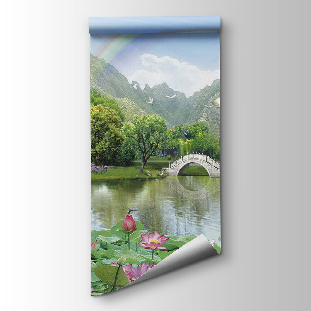 Rainbow over a lake Rainbow over a lake