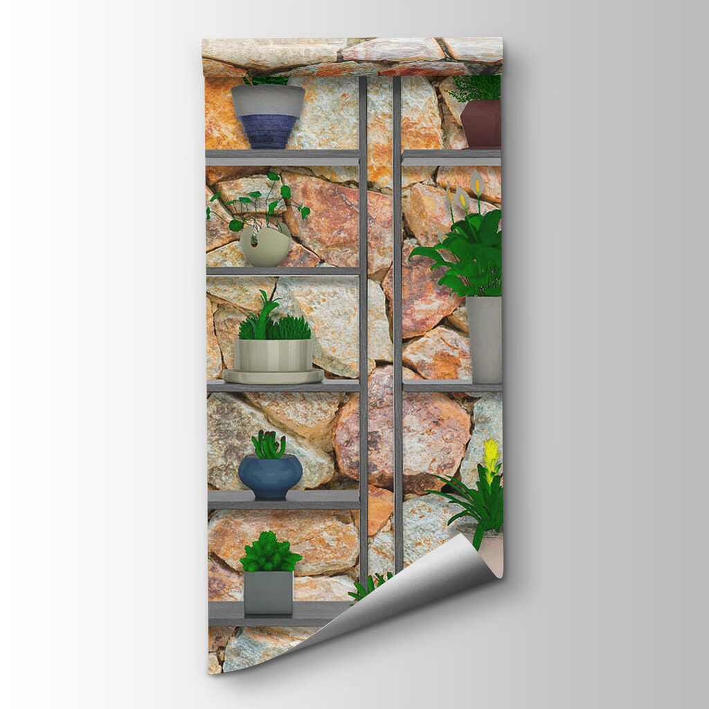 Group of plants on shelves Group of plants on shelves