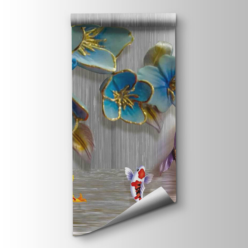 Group of fish and flowers