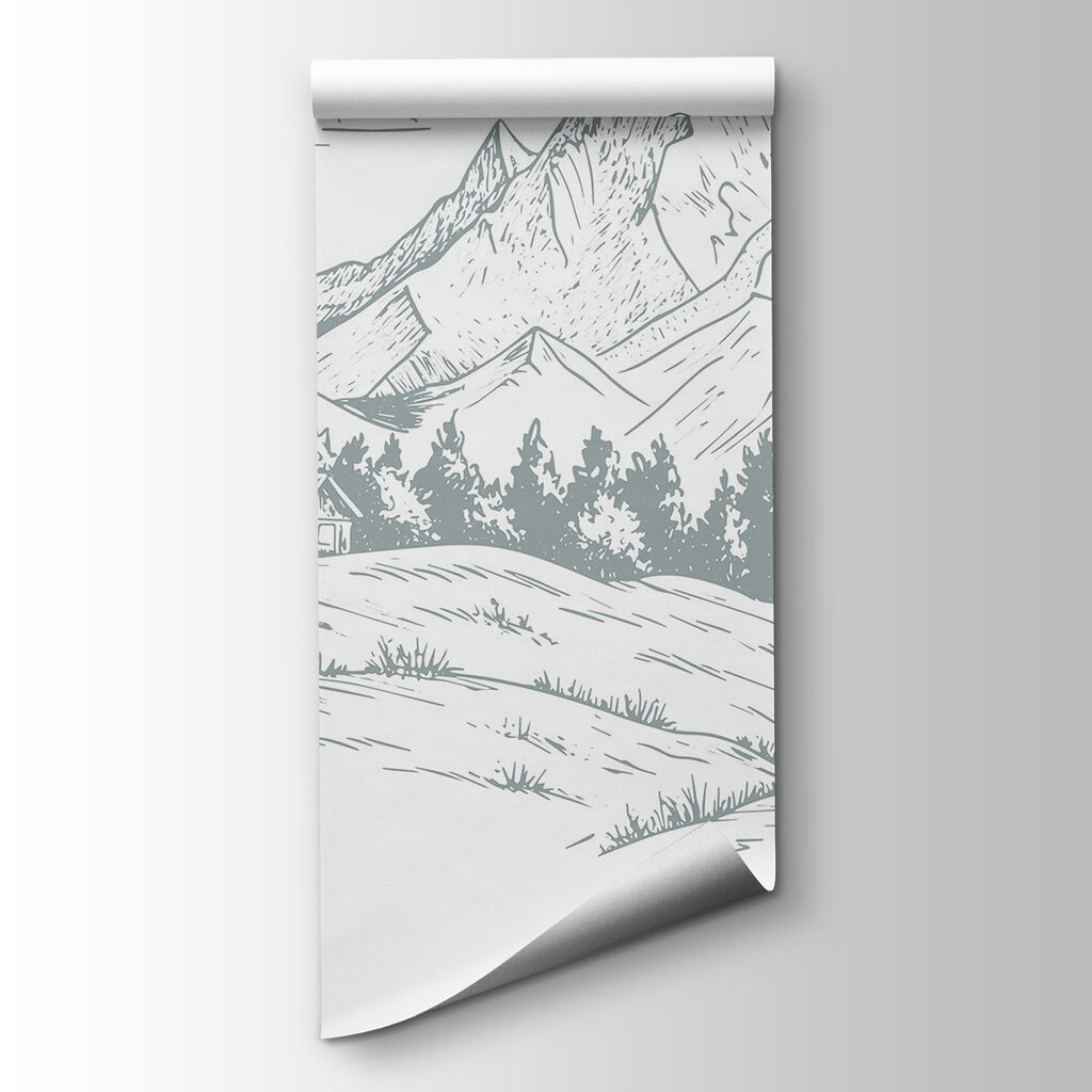 Landscape with trees and mountains