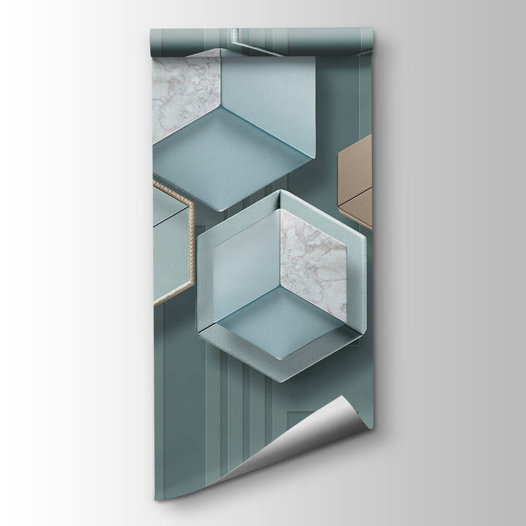 Wallpaper with hexagons and geometric shapes