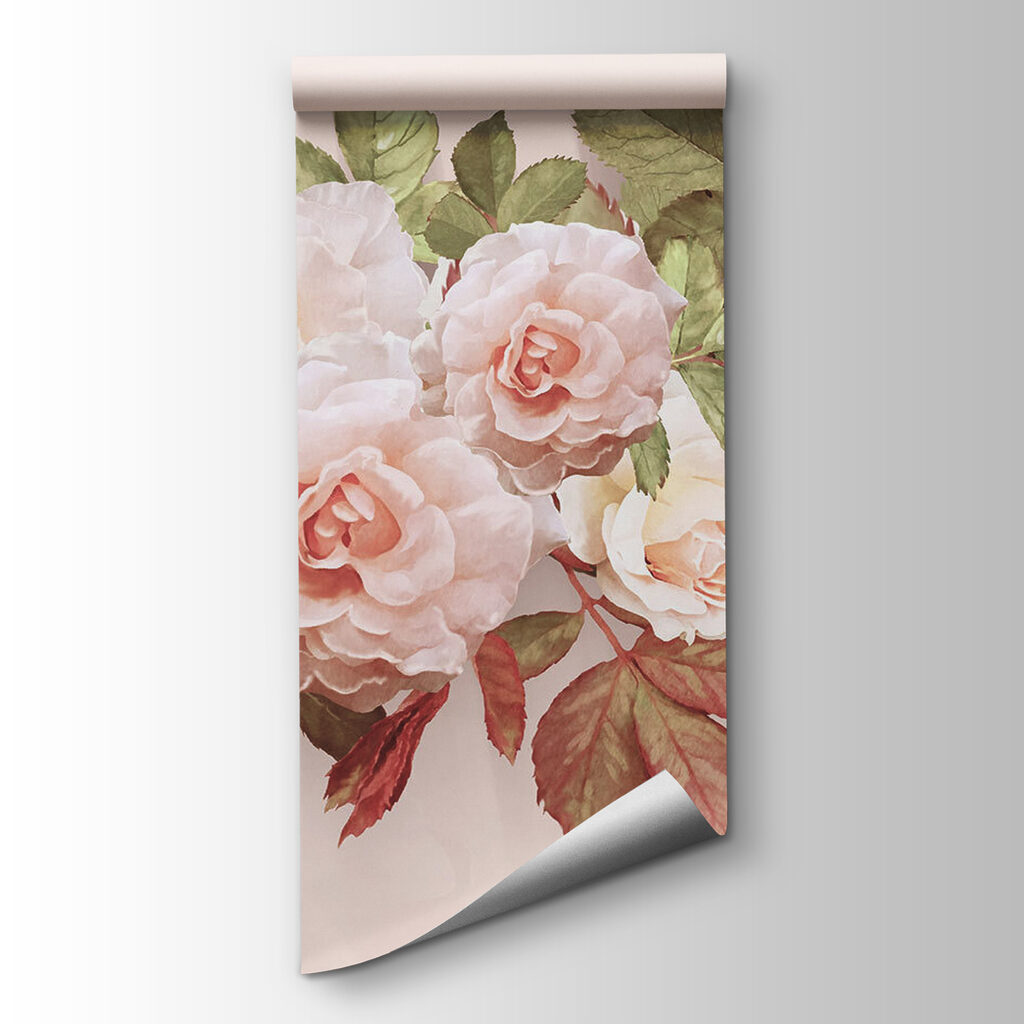 Delicate roses with gentle butterflies