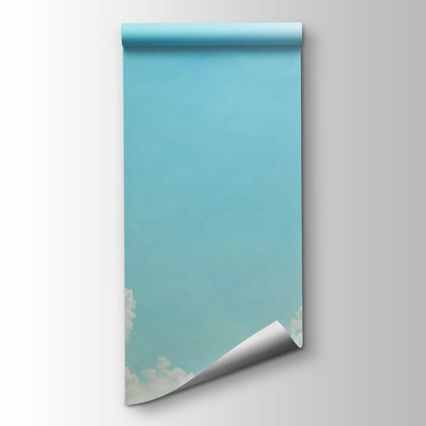 Blue sky with clouds and sun