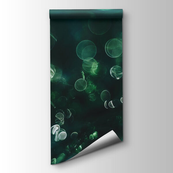 Blurry image of green and white circles