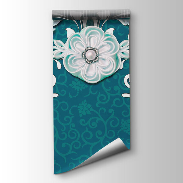 Blue and white floral design