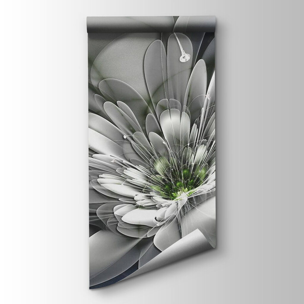 White flower with green center White flower with green center