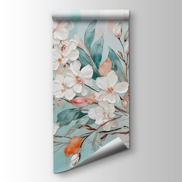 Painting of flowers on a blue background