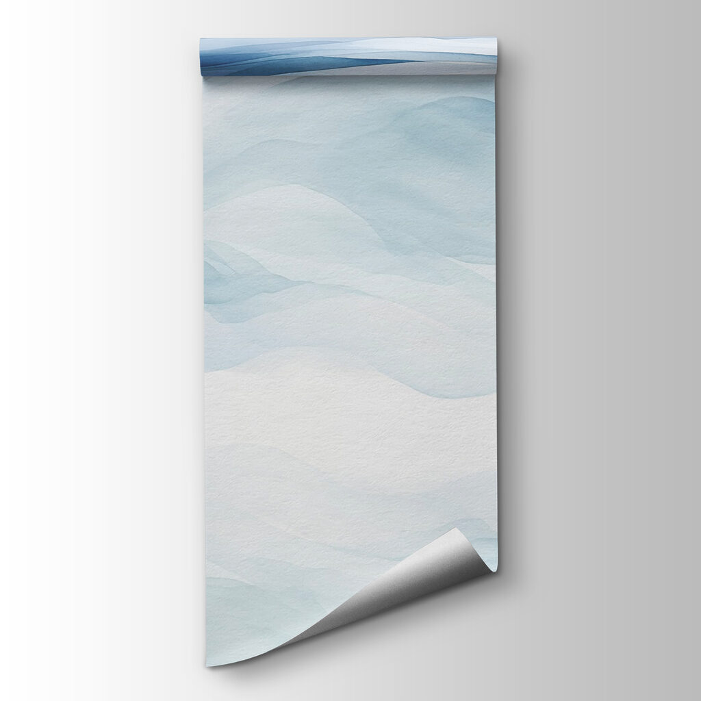 White and blue watercolor painting White and blue watercolor painting