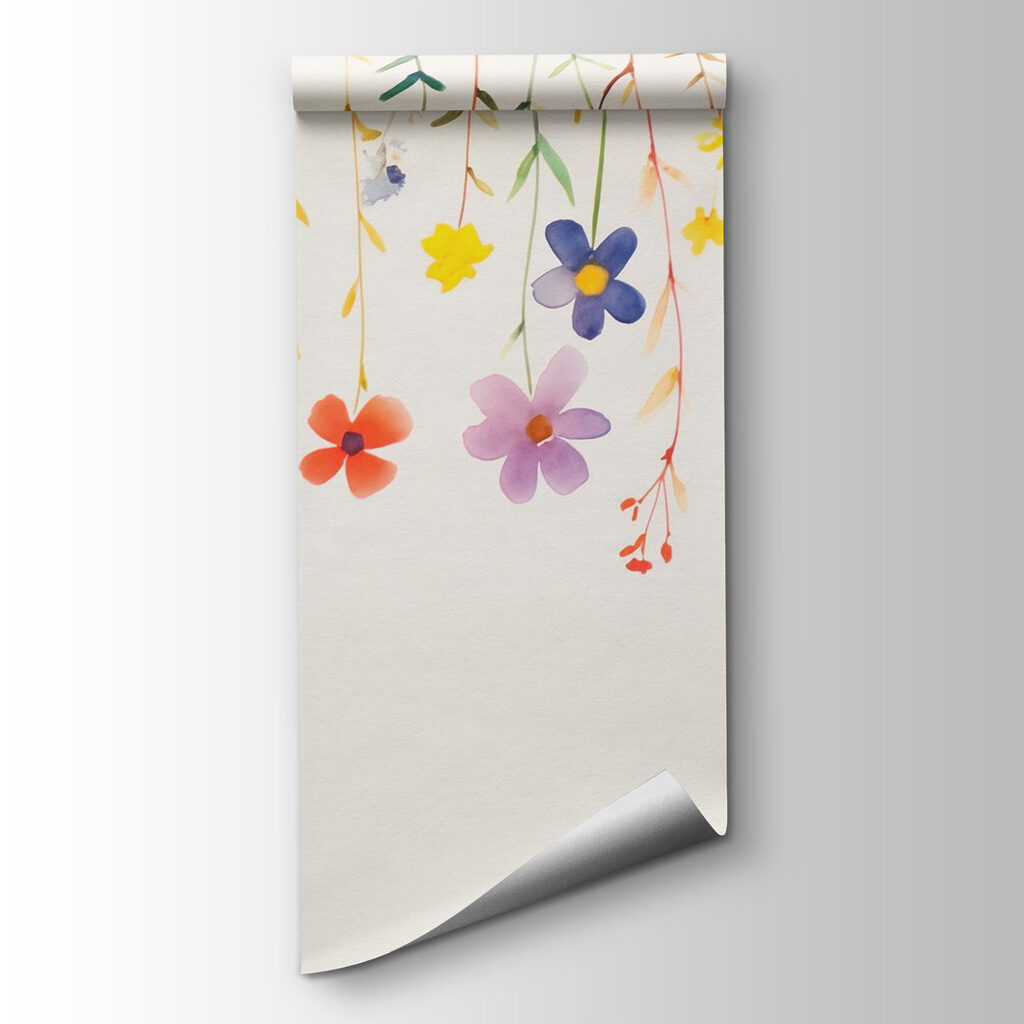 Watercolor painting of flowers and leaves Watercolor painting of flowers and leaves