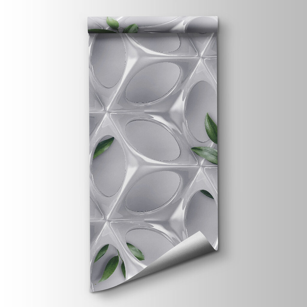 White wall with green leaves