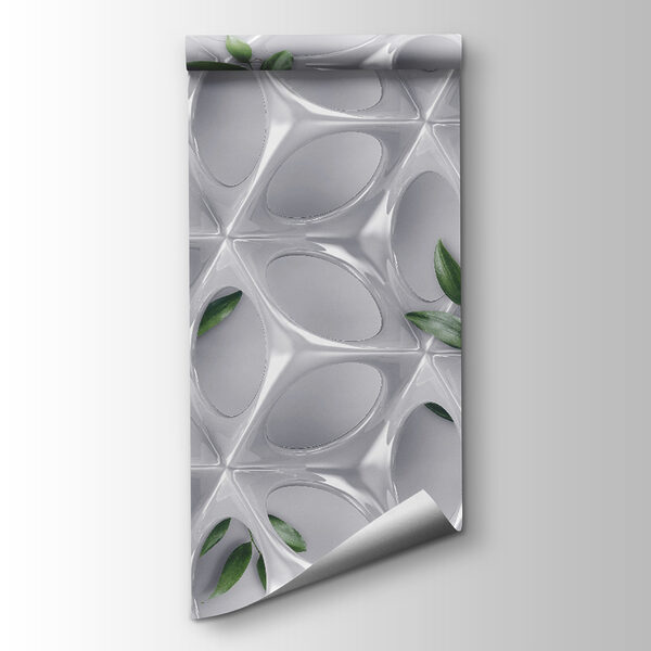 White wall with green leaves