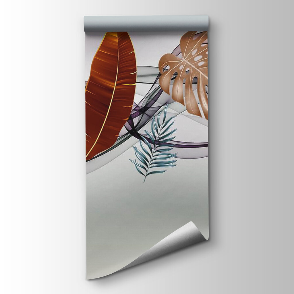 Group of leaves and waves