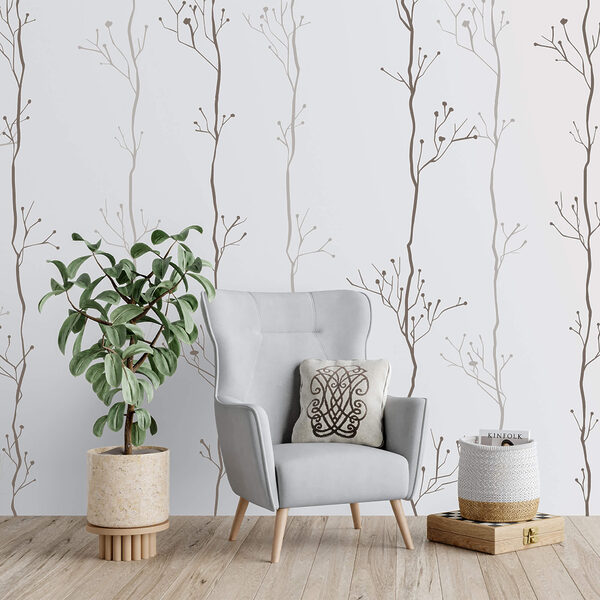 Pattern of branches on a white background