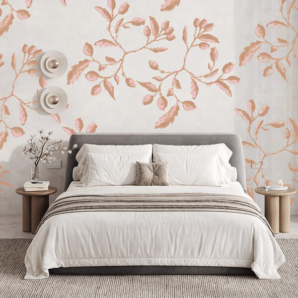Wall murals Pattern of leaves and berries (SKU: t00407) Wall murals Wall murals Pattern of leaves and berries (SKU: t00407)