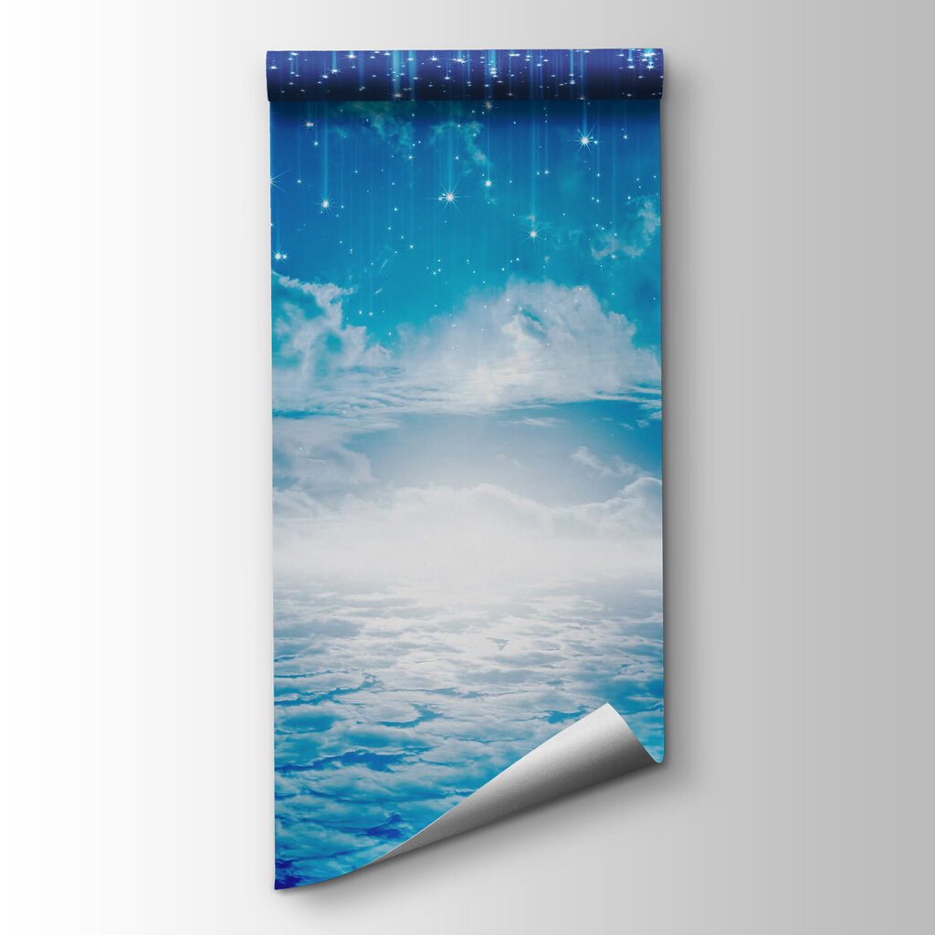 Moon and stars in the sky