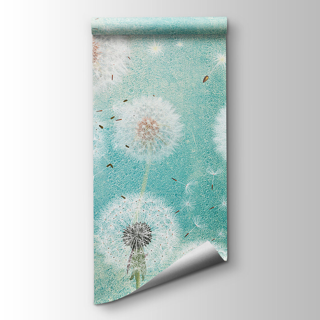 Group of dandelions in the air