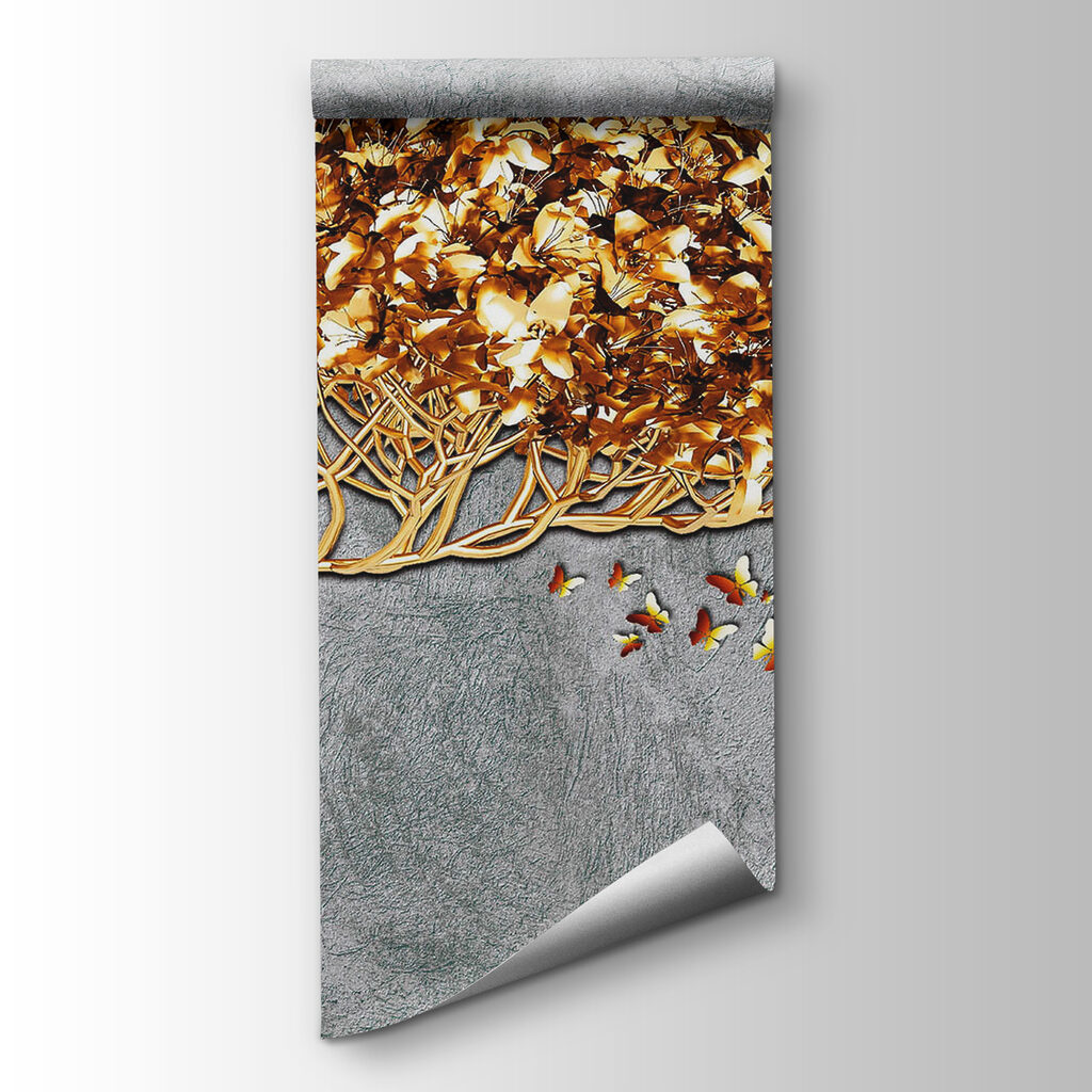 Tree with butterflies flying out of it