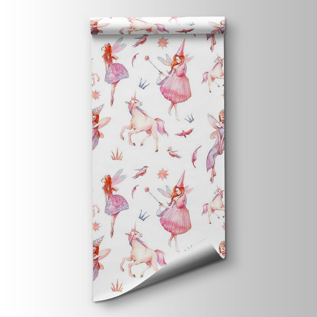 Pattern of fairies and unicorns