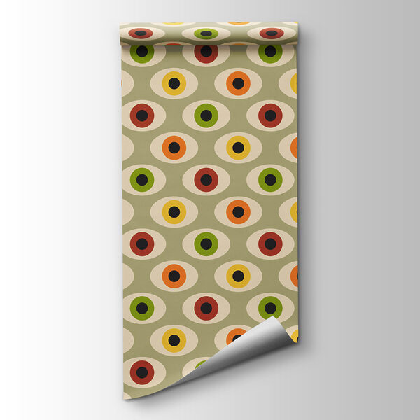 A pattern of colorful ovals