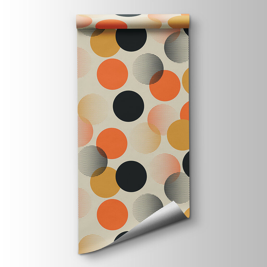 Pattern of orange and black circles