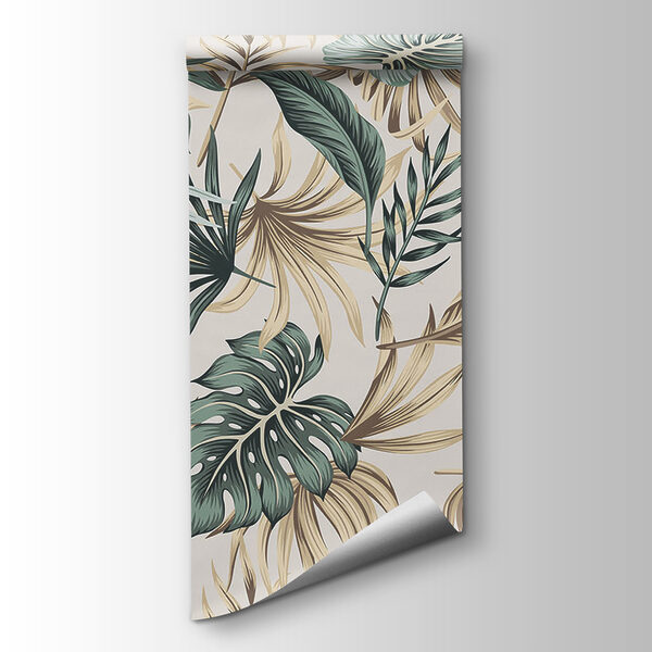 Pattern of leaves on a white background