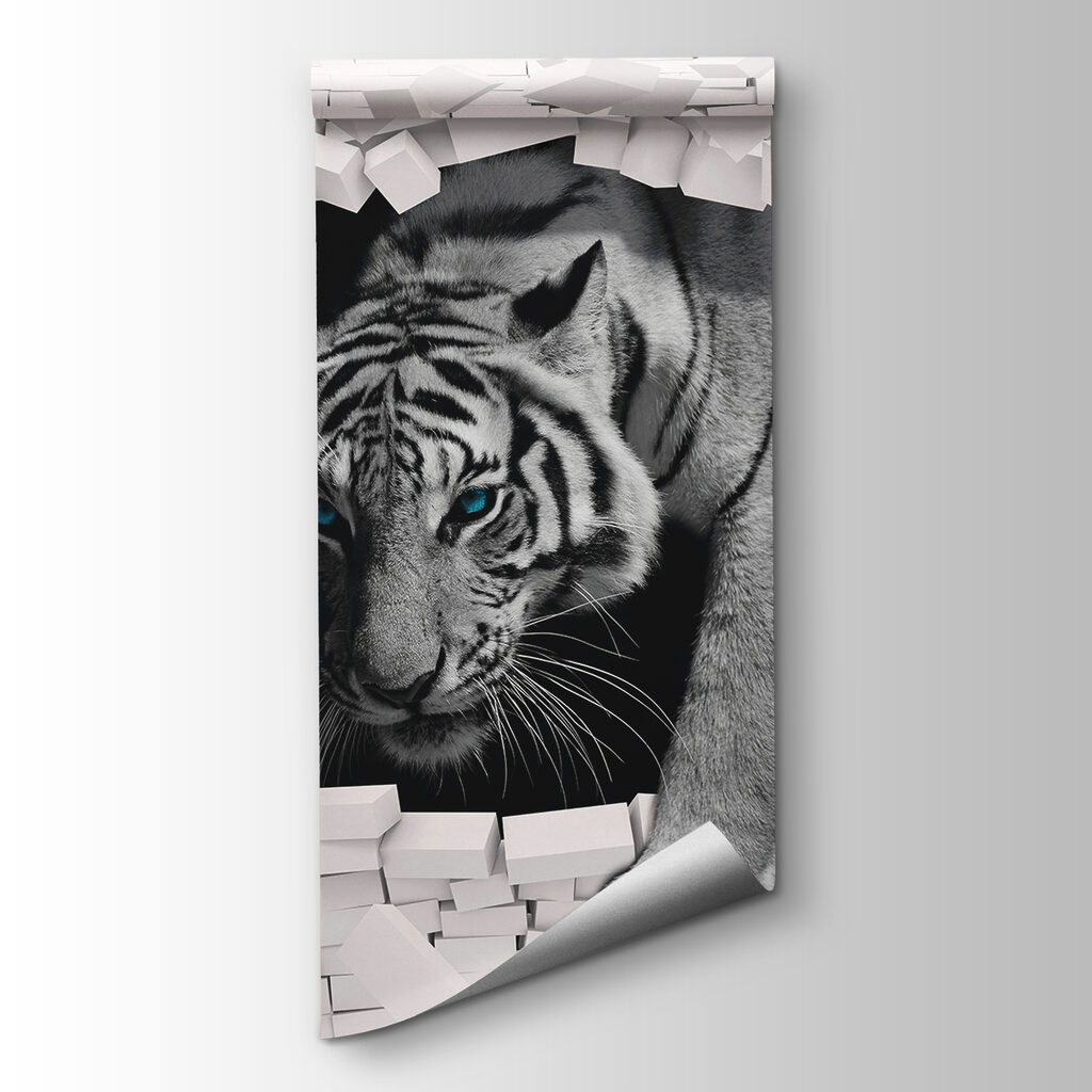 Tiger coming out of a wall Tiger coming out of a wall