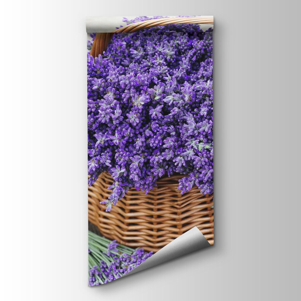 Basket of purple flowers Basket of purple flowers