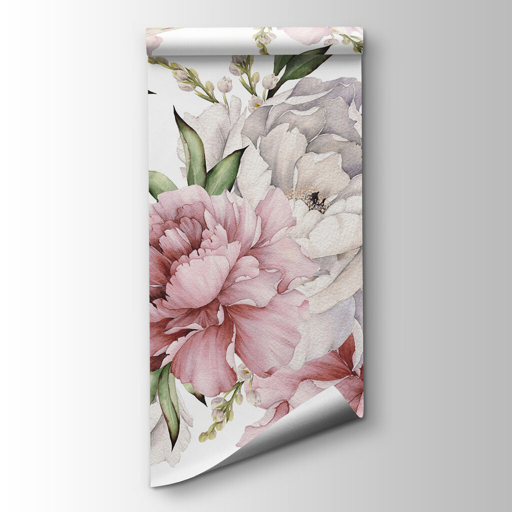 Pattern of flowers and leaves