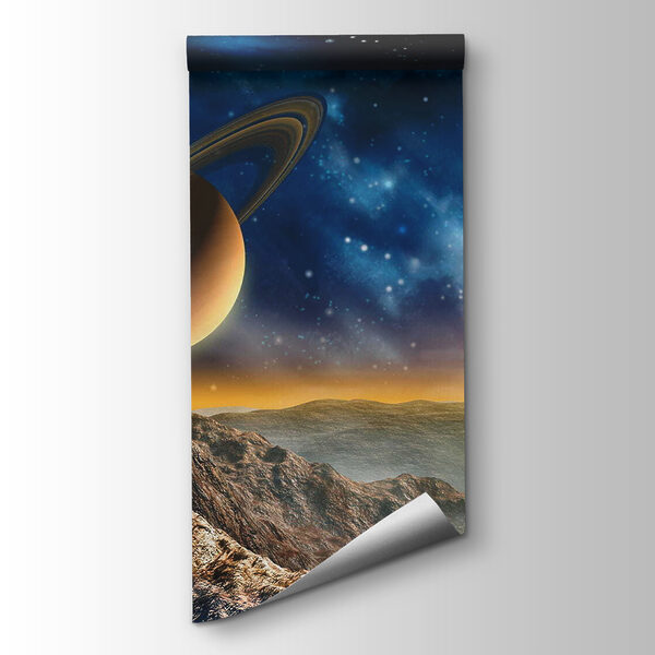 Planet with rings in the sky Planet with rings in the sky