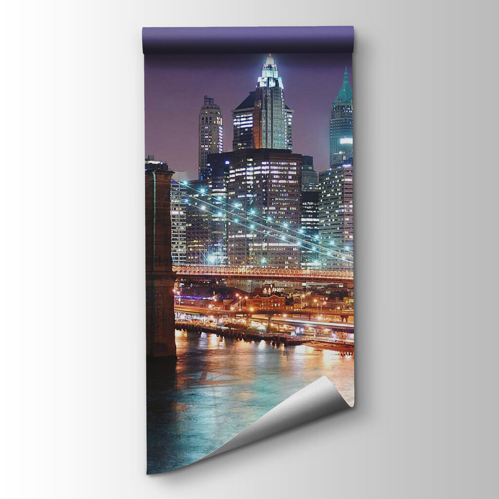 Bridge over a river with lights