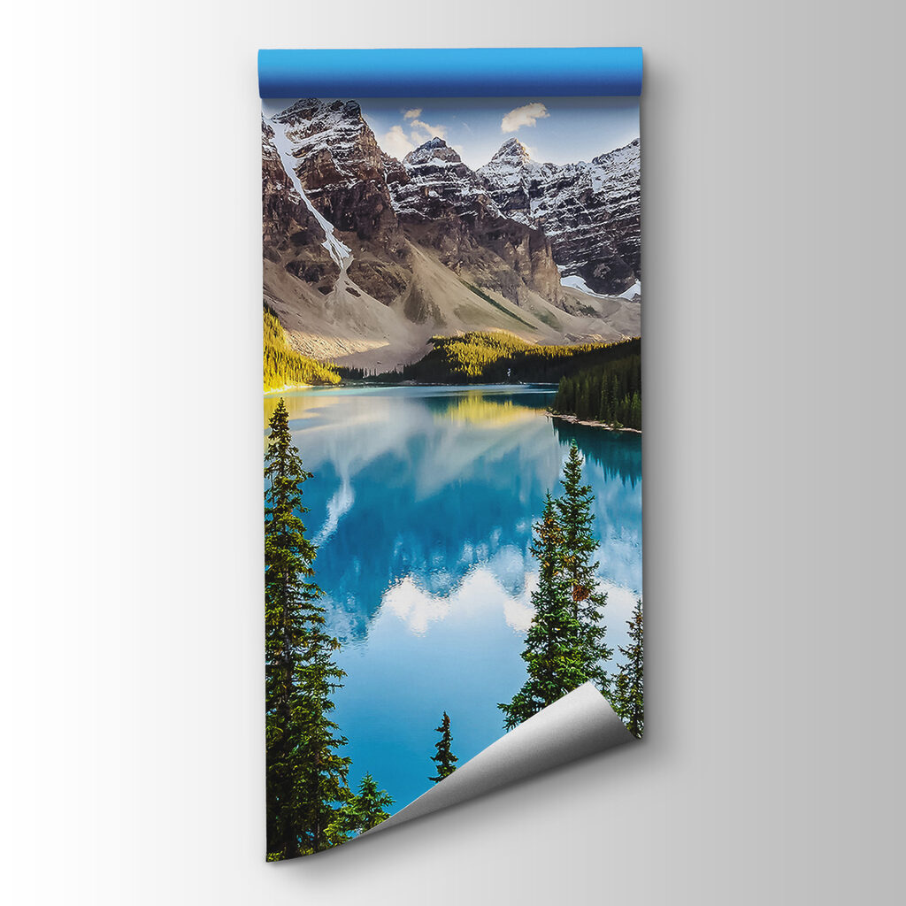 Lake surrounded by trees and mountains Lake surrounded by trees and mountains