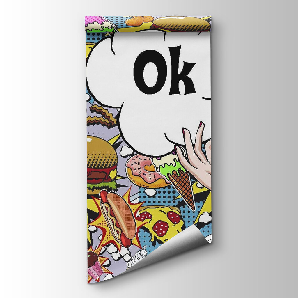 Woman holding a bubble with food Woman holding a bubble with food