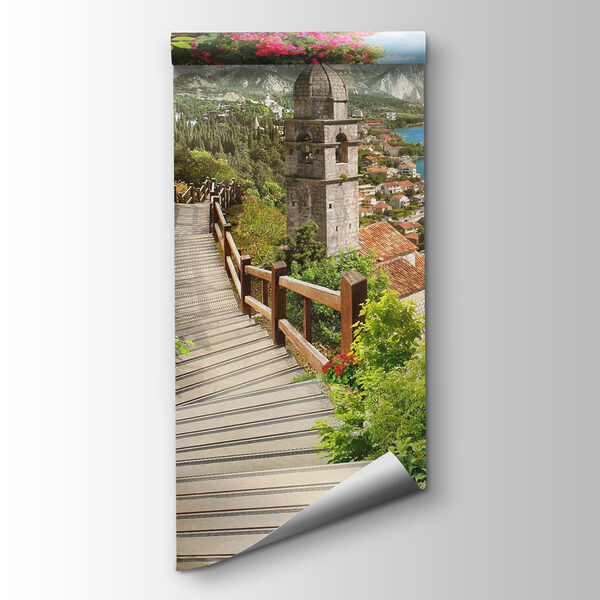 Stairway leading to a town Stairway leading to a town