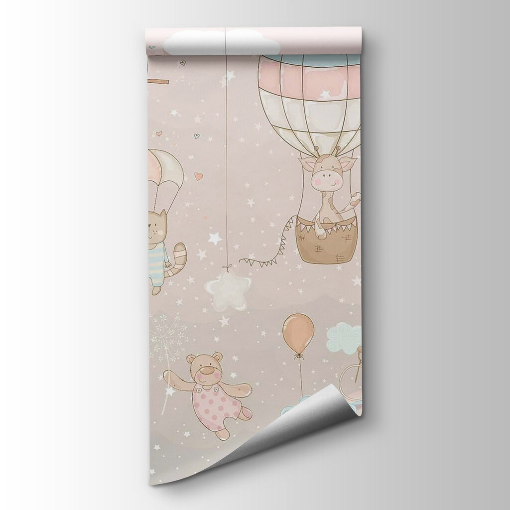 Wall mural of animals and balloons