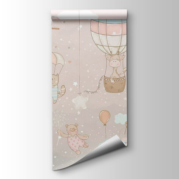 Wall mural of animals and balloons