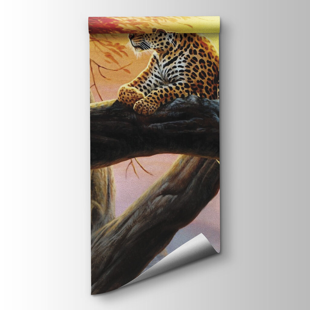 Leopard lying on a tree branch