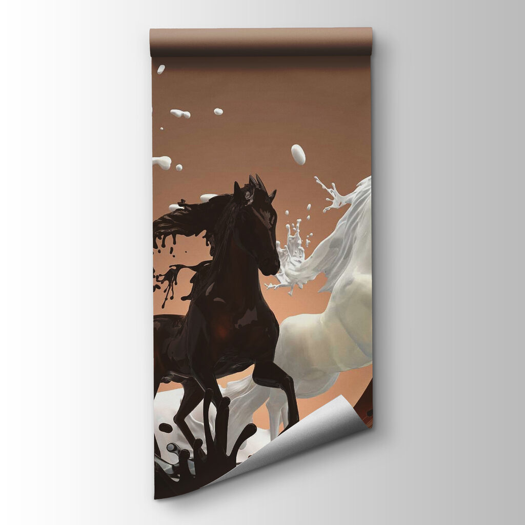 Horse with milk splashing around it Horse with milk splashing around it