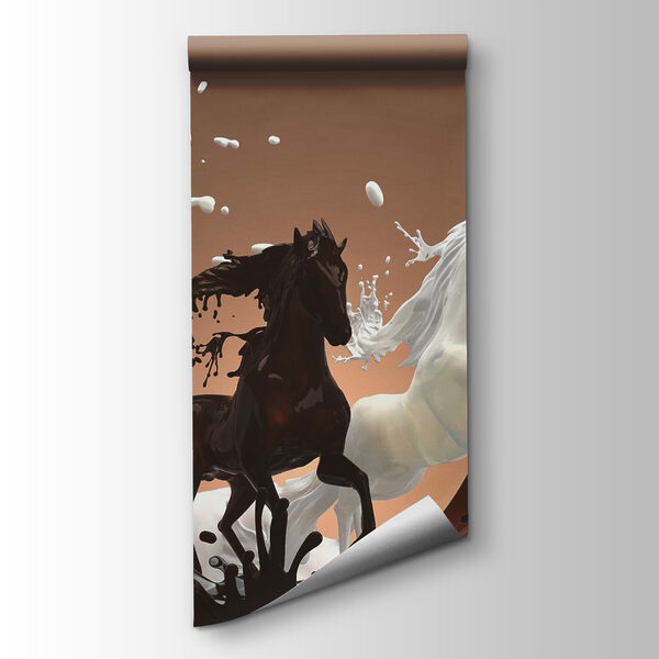 Horse with milk splashing around it Horse with milk splashing around it