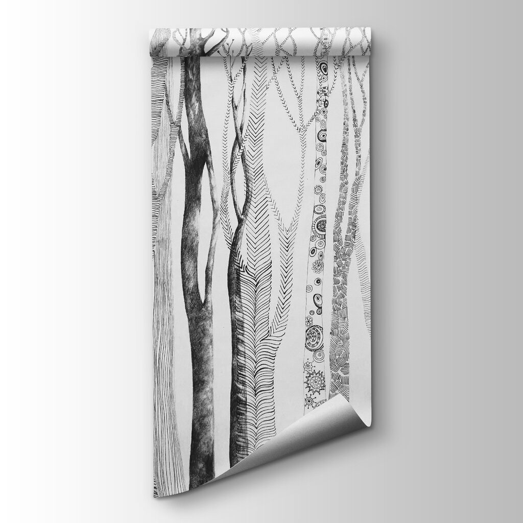 Drawing of trees with lines on it