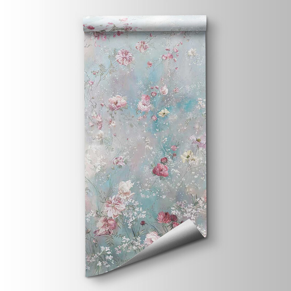 Painting of flowers on a wall Painting of flowers on a wall