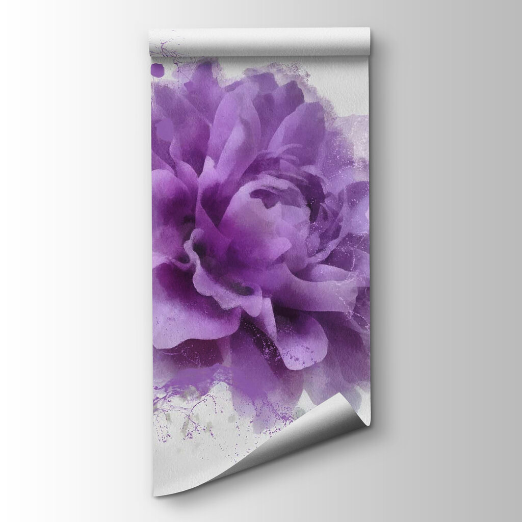 Purple flower with paint splashes Purple flower with paint splashes