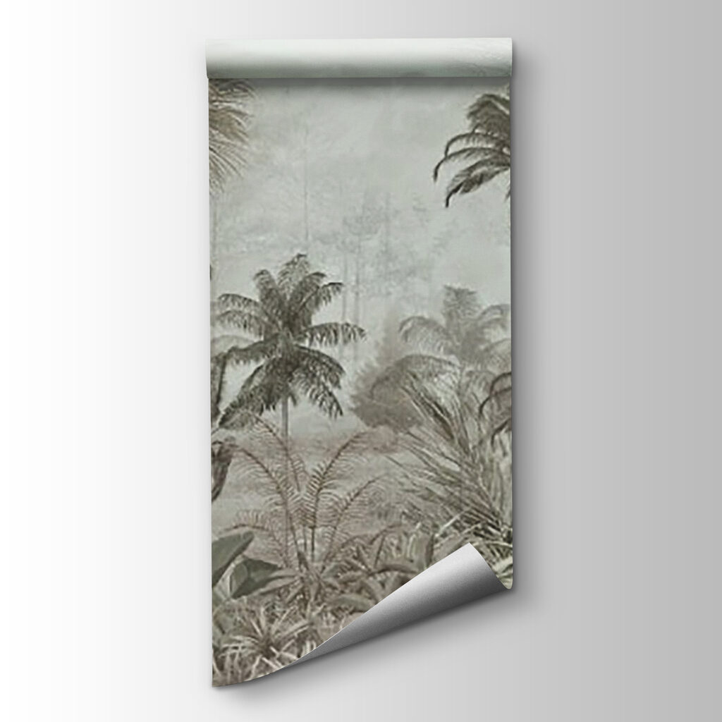 Group of palm trees in a foggy forest Group of palm trees in a foggy forest