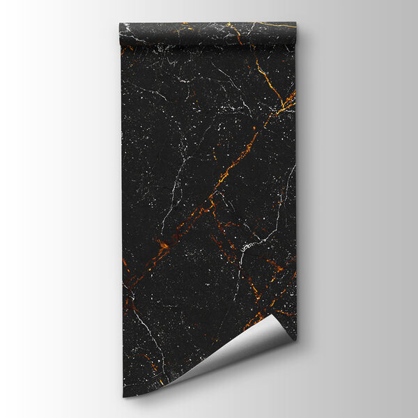 Black marble with amber veining