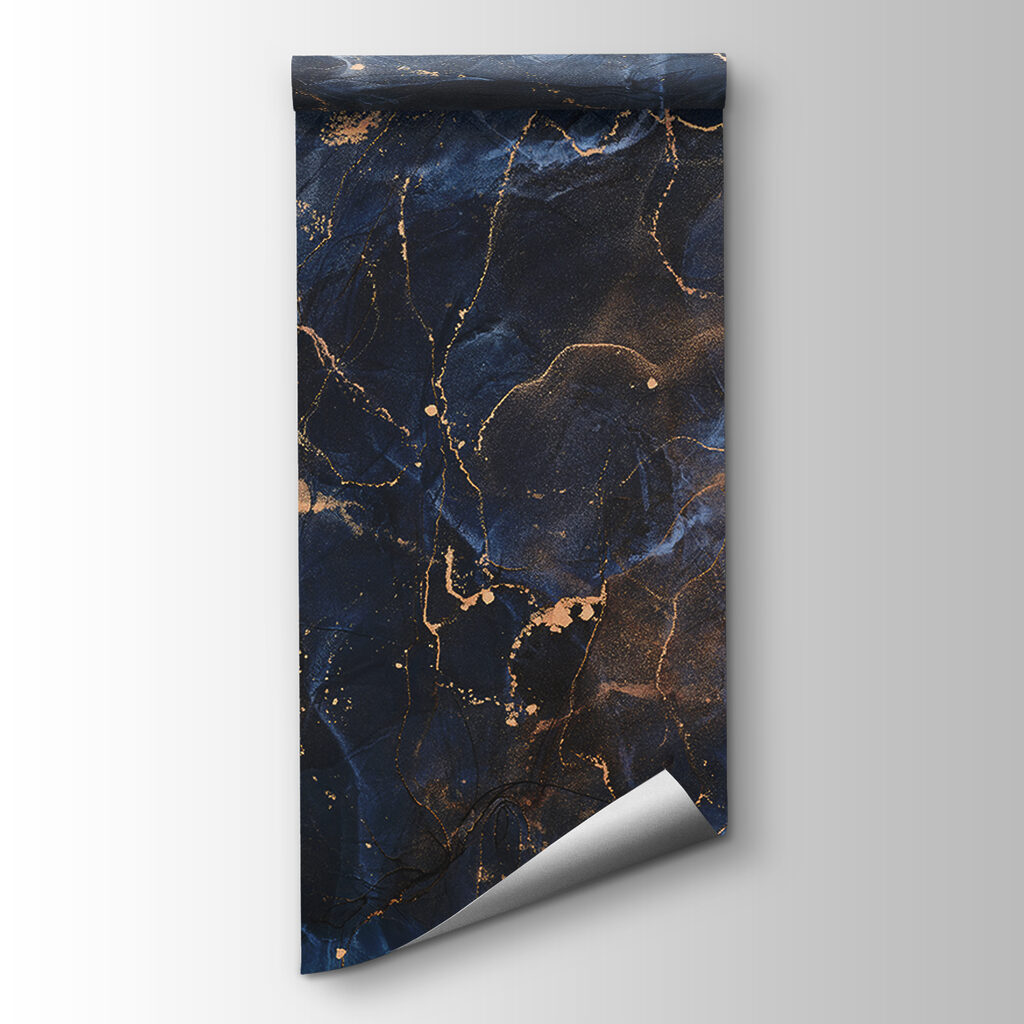 Midnight marbled with copper veins
