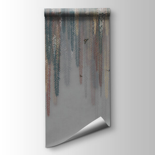 Colorful floral design with butterflies