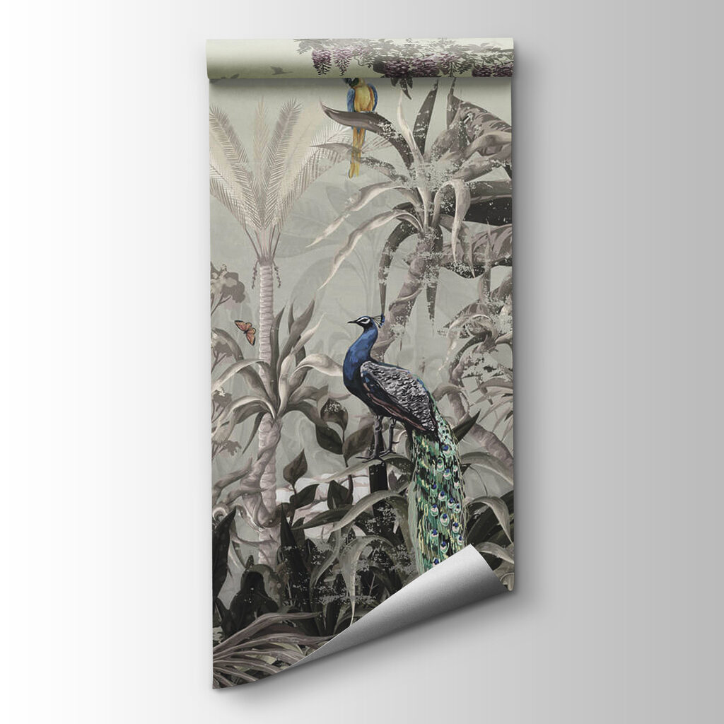 Mural of birds and plants