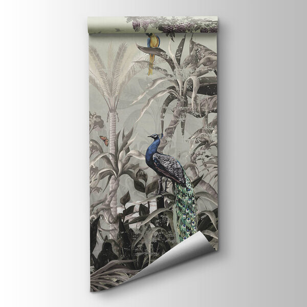 Mural of birds and plants